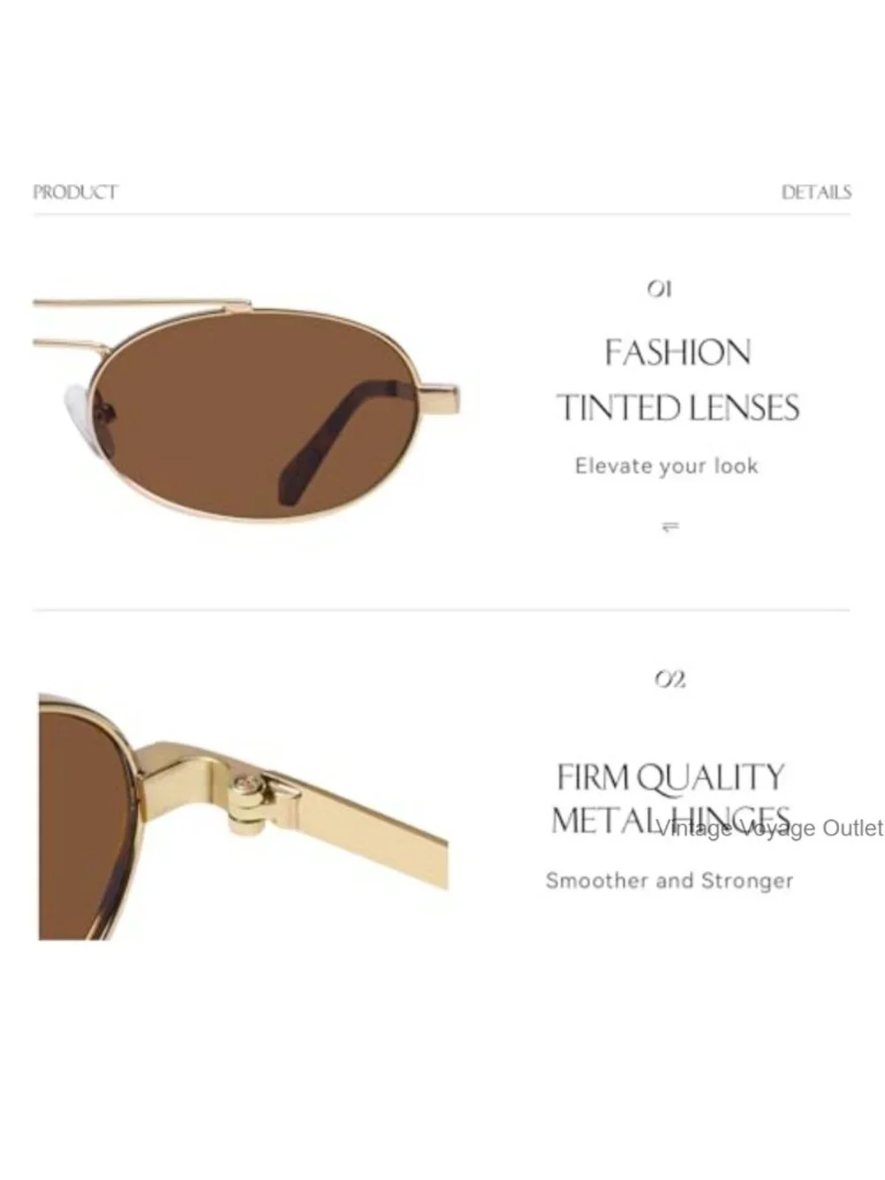 Retro Oval Sunglasses for Women 90s Style Double Bridge Metal Frame UV400